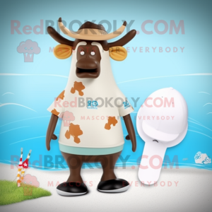Tan Jersey Cow mascotte...