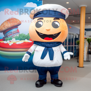 Navy Burgers mascot costume character dressed with a Romper and Pocket squares