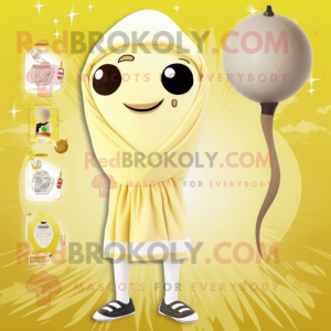 Beige citron maskot kostume...