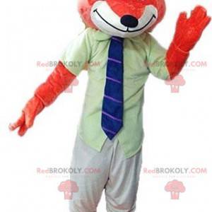 Mascote raposa laranja com gravata - Redbrokoly.com