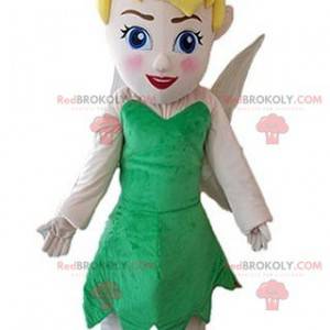 Feenmaskottchen mit einem grünen Kleid. Tinker Bell -