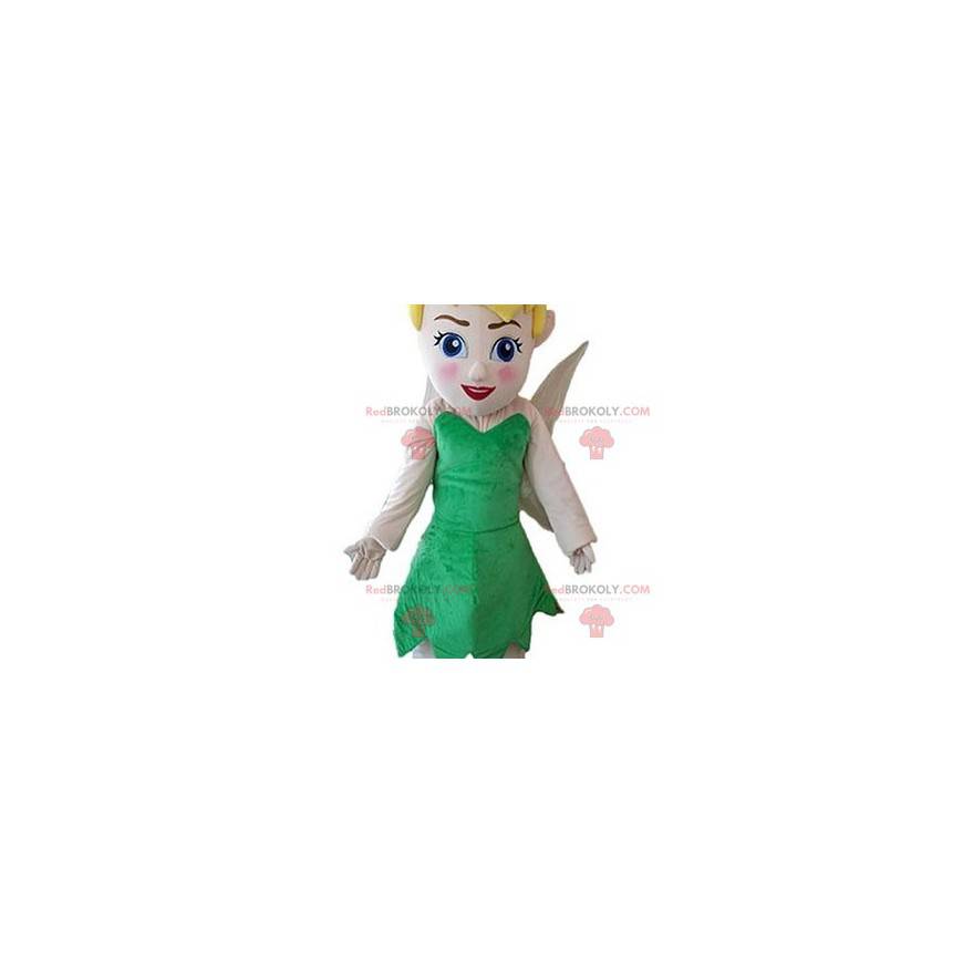 Feenmaskottchen mit einem grünen Kleid. Tinker Bell -