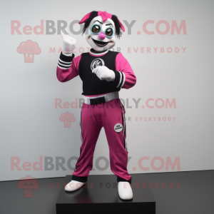 Magenta Mime maskot kostume...