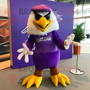 Purple Eagle maskot kostym...