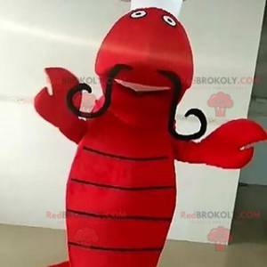 Mascotte de homard géant avec de grandes moustaches -