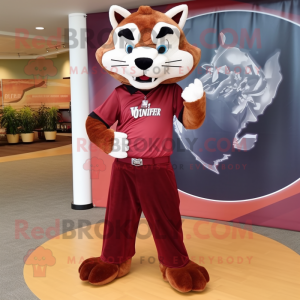 Maroon Bobcat maskot...