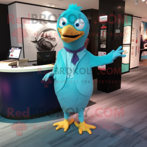 Turkis Gull maskot drakt...
