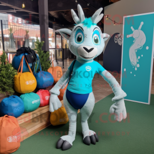 Turquoise geit mascotte...