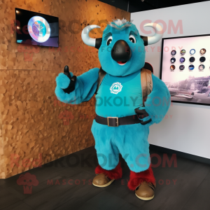 Turquoise buffel mascotte...