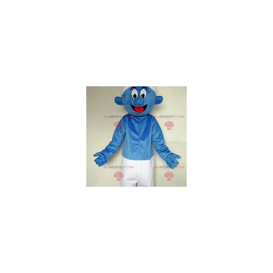 Mascote Smurf famoso personagem de quadrinhos azul -