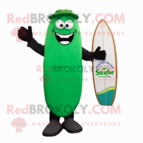 Forest Green Surfboard mascot costume character dressed with a Trousers and Cufflinks