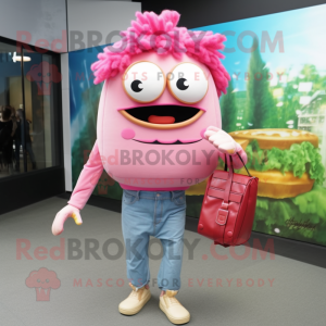 Roze Hamburger mascotte...