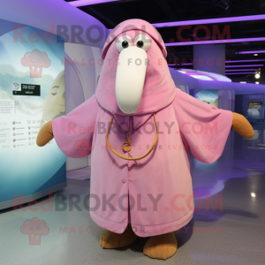 Pink Walrus maskot kostume...