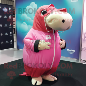 Roze Walrus mascotte...