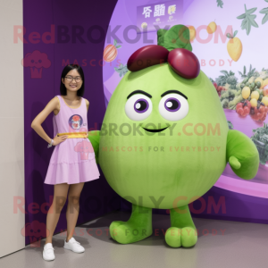 nan Grape mascot costume character dressed with a Mini Skirt and Watches
