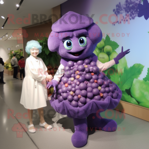 nan Grape mascot costume character dressed with a Mini Skirt and Watches