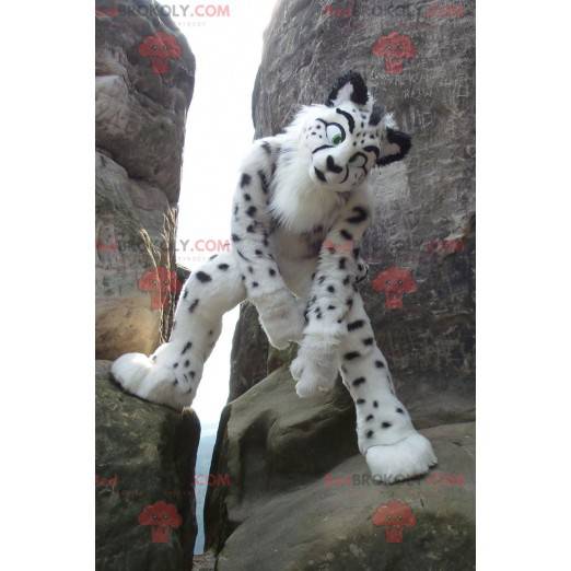 Mascotte de guépard blanc et noir - Redbrokoly.com