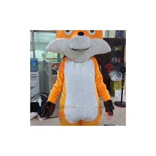 Mascotte de renard orange et blanc doux et coloré -