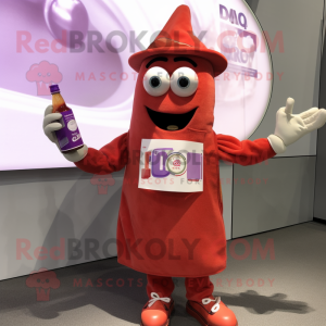 Lavender Bottle Of Ketchup mascot costume character dressed with a Romper and Bracelet watches