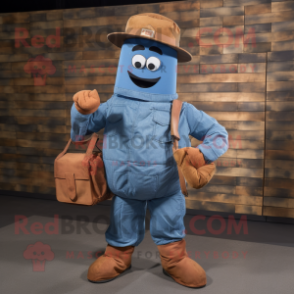 Rust Soldier mascot costume character dressed with a Denim Shorts and Clutch bags