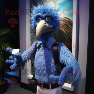 Blue Vulture maskot kostym...