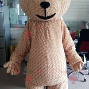 Grote zachte en schattige beige teddybeer mascotte -