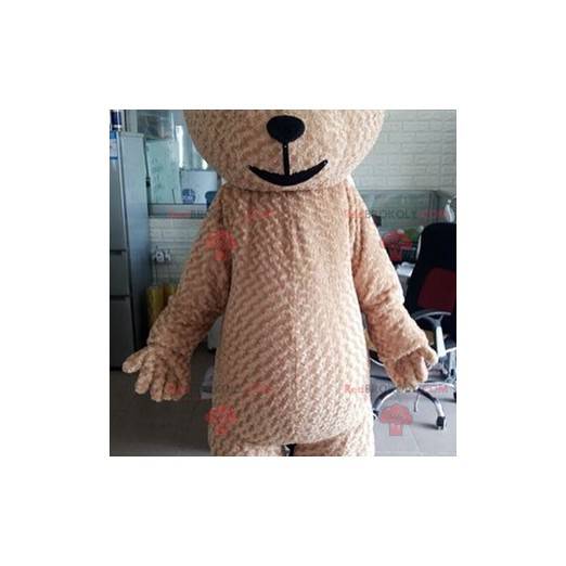 Stor blød og sød beige bamse maskot - Redbrokoly.com