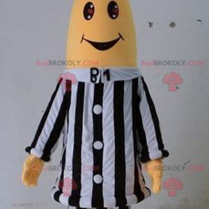 Geel karakter mascotte in scheidsrechter outfit - Redbrokoly.com