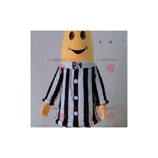 Yellow character mascot in referee outfit - Redbrokoly.com