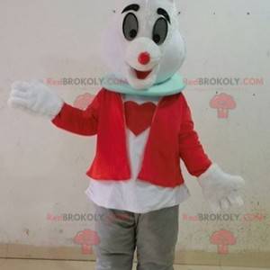 Mascotte du lapin blanc de Alice au pays des merveilles -