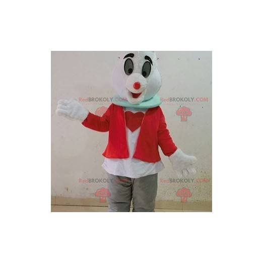 Mascotte du lapin blanc de Alice au pays des merveilles -