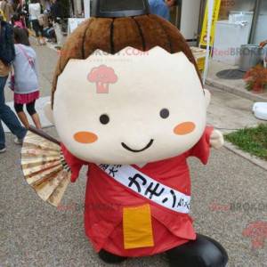 Mascotte de fillette japonaise de femme asiatique -