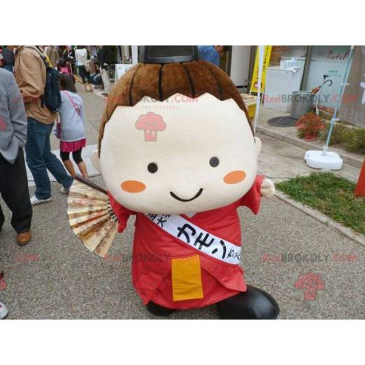Japanisches Mädchenmaskottchen der asiatischen Frau -