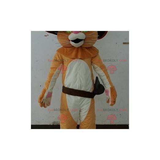Puss in Boots mascot with a hat and boots - Redbrokoly.com