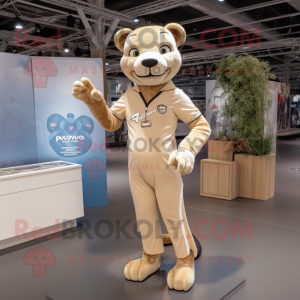 Costume mascotte Puma beige...