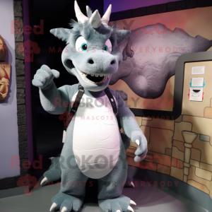 Gray Dragon maskot kostume...