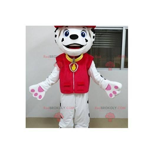 Mascotte de dalmatien en tenue de pompier - Redbrokoly.com