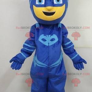 Mascote do boneco de neve super-herói mascarado - Redbrokoly.com