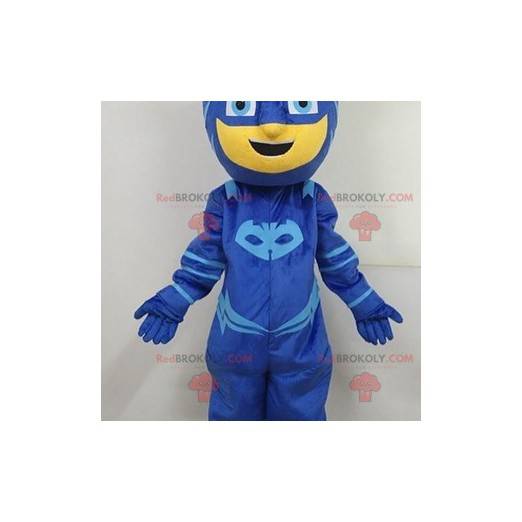 Mascote do boneco de neve super-herói mascarado - Redbrokoly.com