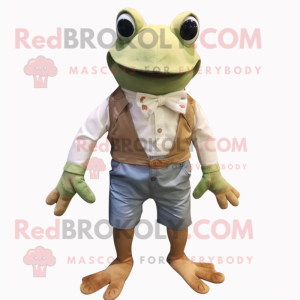 Tan Frog mascotte kostuum...