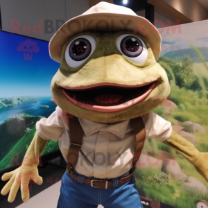 Tan Frog mascotte kostuum...