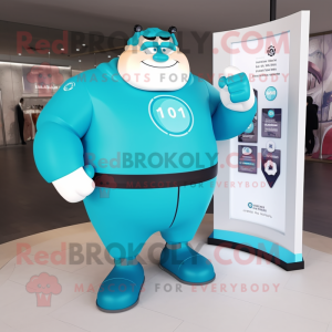 Cyan Strongman mascotte...