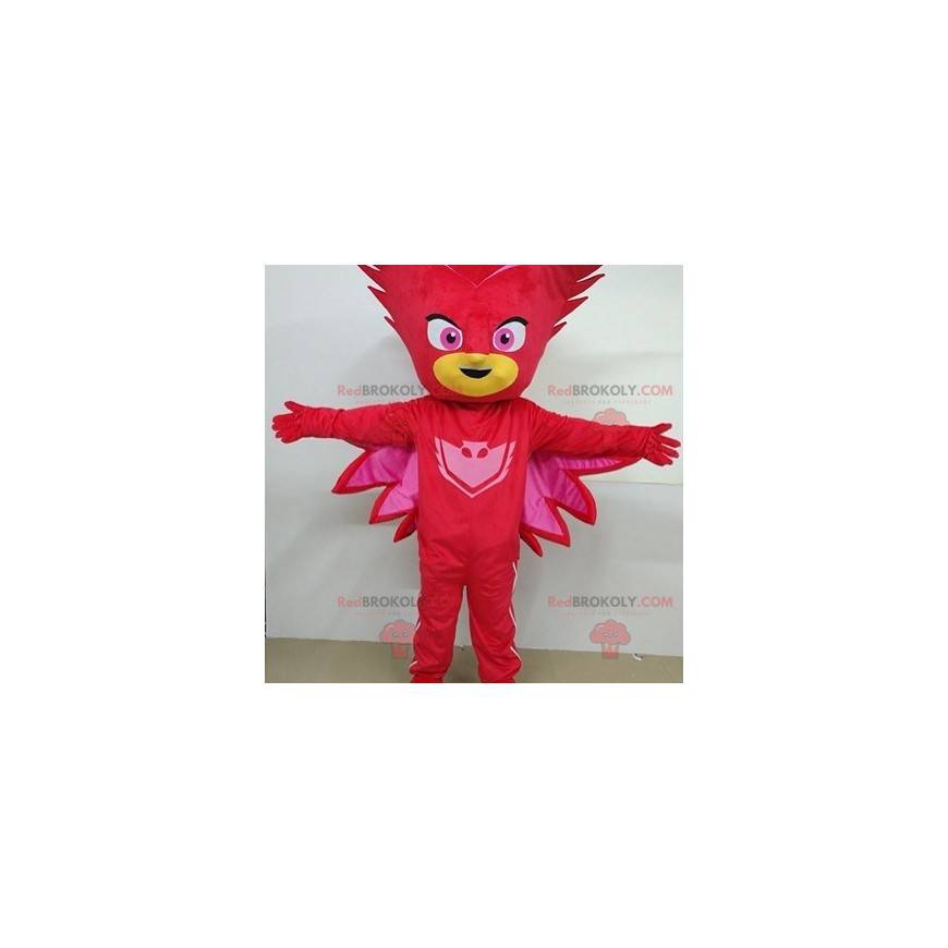 Superbohater maskotka czerwony bałwan w masce - Redbrokoly.com