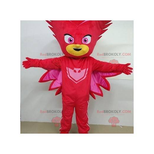 Superhero red masked snowman mascot - Redbrokoly.com
