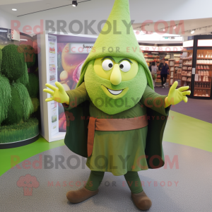 Olive Wizard maskot kostym...