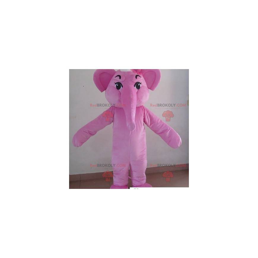 Rosa elefantmaskot. Elefantdräkt - Redbrokoly.com
