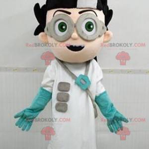 Mascote cientista maluco com um jaleco - Redbrokoly.com