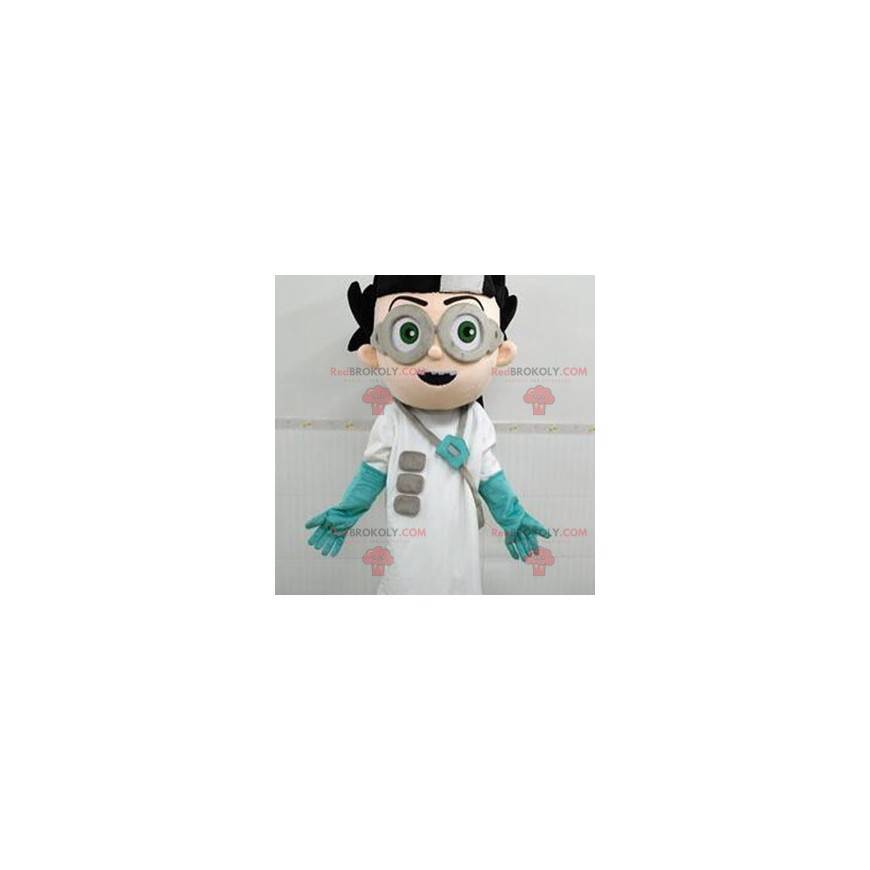 Mad scientist scientist mascot with a lab coat - Redbrokoly.com