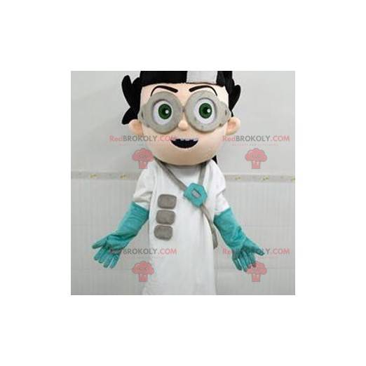 Mad scientist scientist mascot with a lab coat - Redbrokoly.com