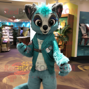 Blågrøn Lemur maskot...